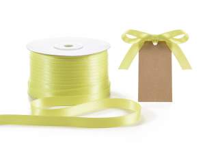 Ruban de satin double jaune acide en gros