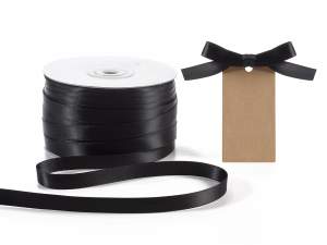 Ruban satin double noir en gros