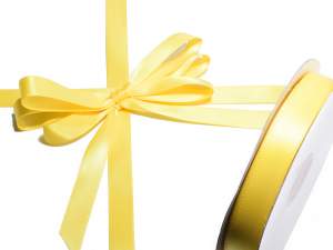 Ruban satin double soleil jaune