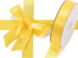 Rubans satin double soleil jaune