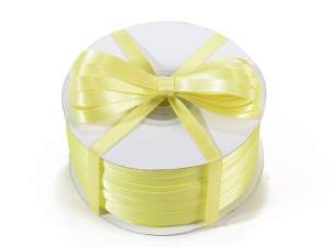 Ruban satin double jaune acide en gros