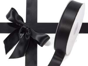 Ruban satin double noir en gros