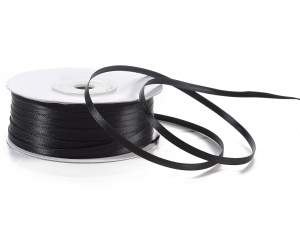 Ruban satin double noir en gros