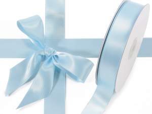 Ruban de satin double bleu bébé en gros