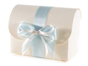 Ruban de satin double bleu bébé en gros