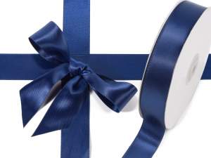 Ruban satin double couleur bleu en gros