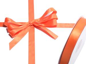 Ruban satin double orange en gros