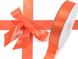 Ruban satin double orange en gros