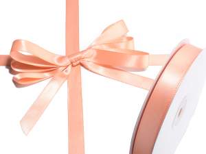 Ruban satin double couleur saumon en gros