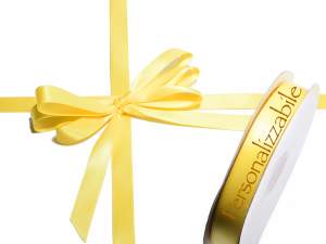 Rubans satin double soleil jaune