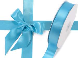 Ruban satin double turquoise en gros