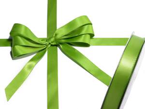 Ruban satin double vert jardin en gros