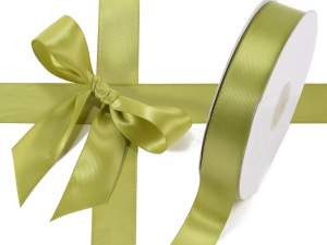 Ruban satin double vert olive en gros