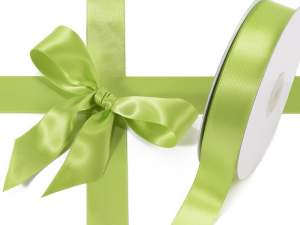 Ruban satin double vert pomme en gros