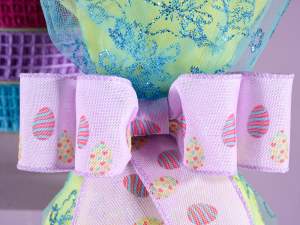 rubans de gros, imprimés de Pâques, œufs, lapins