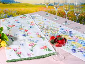 ingrosso runner tavola stoffa fiori