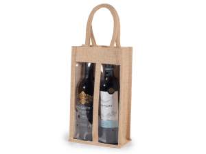 vente en gros sacs porte-bouteilles en jute à doub
