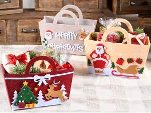 sac en tissu pour panier de Noël en gros