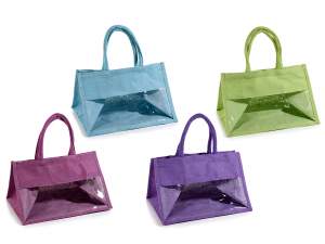 Grossistes sacs en jute fenêtre transparente