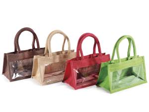 sacs en jute en gros vitrine colorée