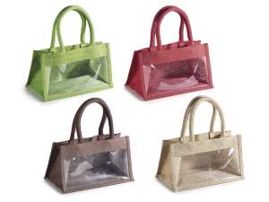 sacs en jute en gros vitrine colorée