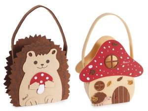 sac à main en tissu motif hérisson champignon