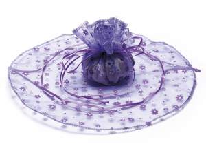 Sac de faveur en tulle violet en gros