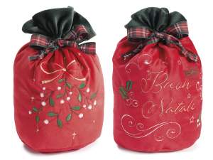 sac cadeau de Noël en velours en gros