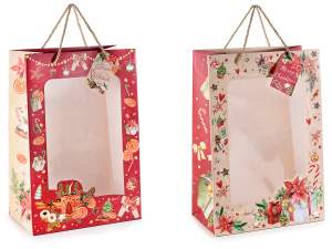 Sacs de Noël en gros avec fenêtres transparentes