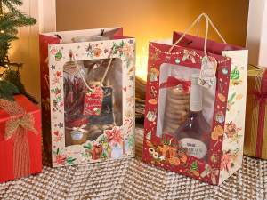 Sacs de Noël en gros avec fenêtres transparentes