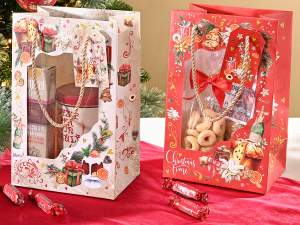 Sacs de Noël en gros avec fenêtres transparentes