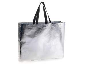 Grossiste sacs tissu metallise argente