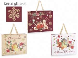 ingrosso busta natale decori glitter