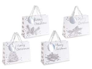 Grossisti sacchetti natale decoro argento
