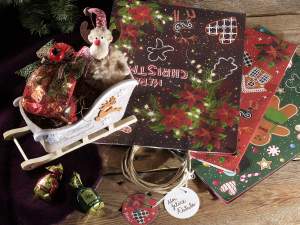Ingrosso sacchetti buste carta stampe natalizie