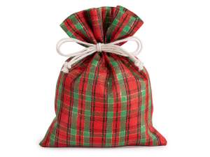 ingrosso sacchetto tartan bustina natale