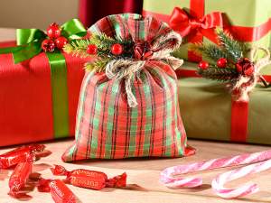 ingrosso sacchetto tartan bustina natale
