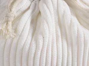 Ingrosso sacchetto bomboniere velluto coste bianco