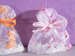 Grossista sacchetti organza stampa farfalle
