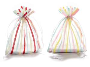 Ingrosso sacchetti organza righe