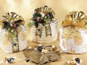 Grossista porta panettone natale oro