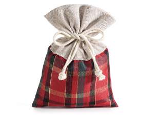 grossista sacchetto tartan natale