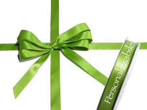 Personalized green garden ribbon