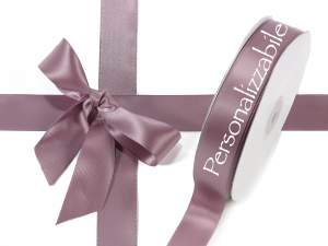 Satin double personalized dove grey colour ribbon