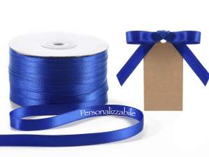 Satin double ribbon royal blue personalized