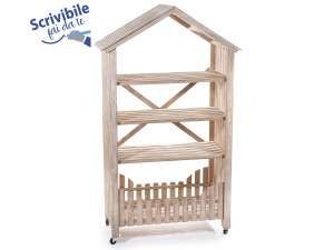Grossista scaffale legno 3 ripiani