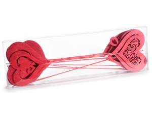 Ingrosso cuori rossi stick legno san valentino