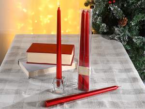 ingrosso candele rosse natale stelo