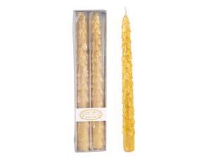 ingrosso candela foglie stelo oro