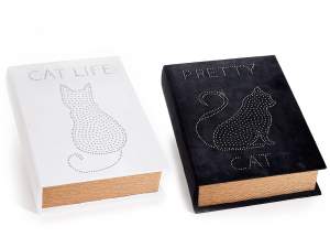 Ingrosso libro scatola gatti strass